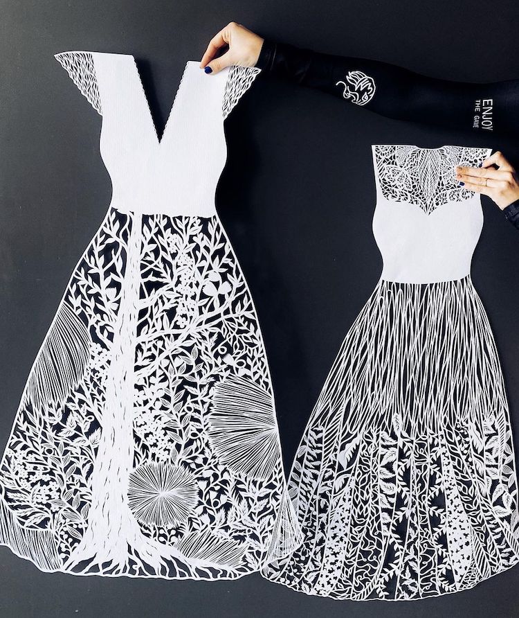 Paper Cutout Dresses by Eugenia Zoloto