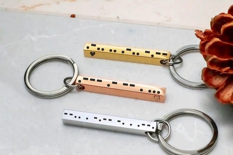Personalized Morse Code Keychain