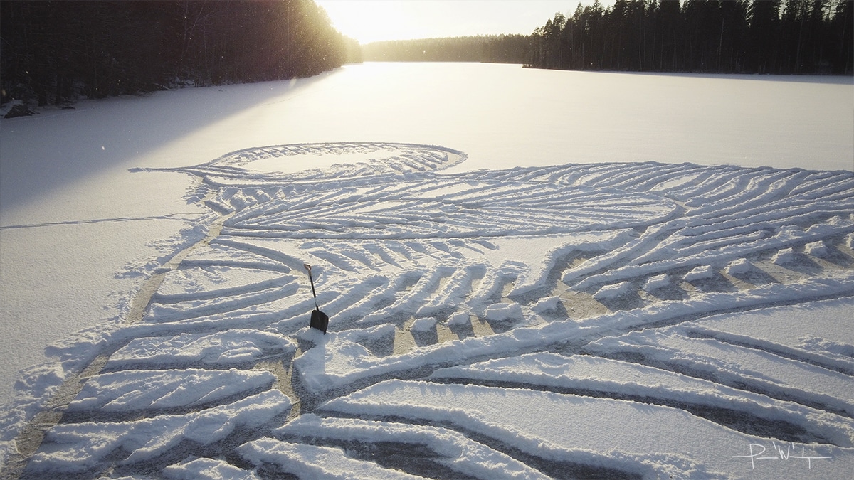 Snow Drawing by Pasi Widgren