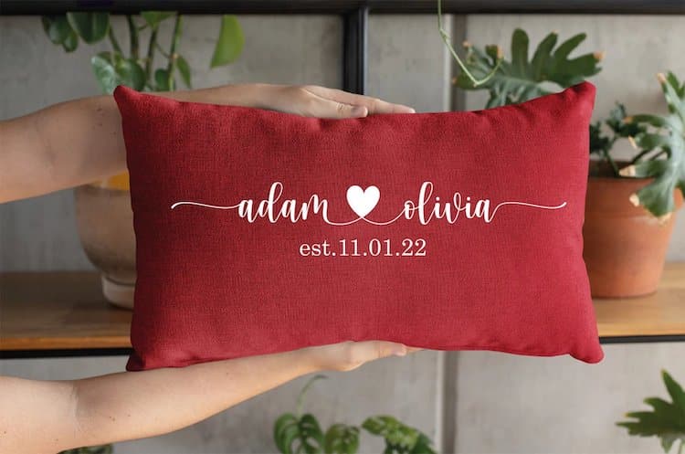 personalized couples pillow