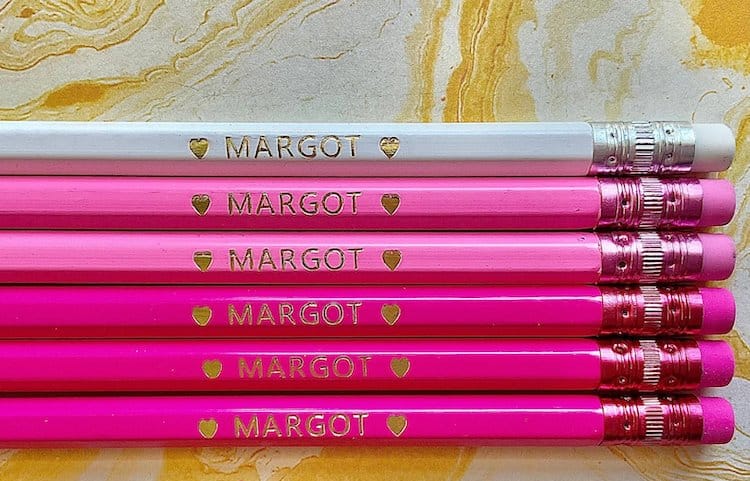 Pink Personalized Pencils