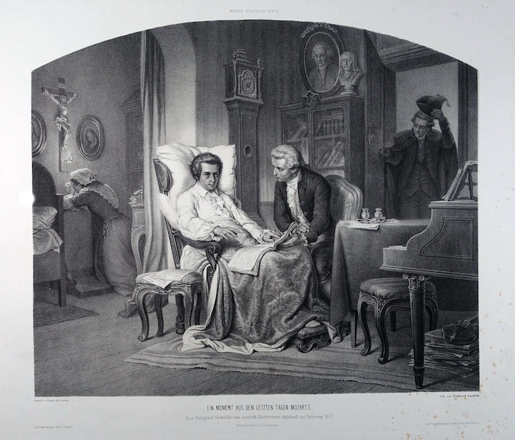 Lithograph of Mozart's last days