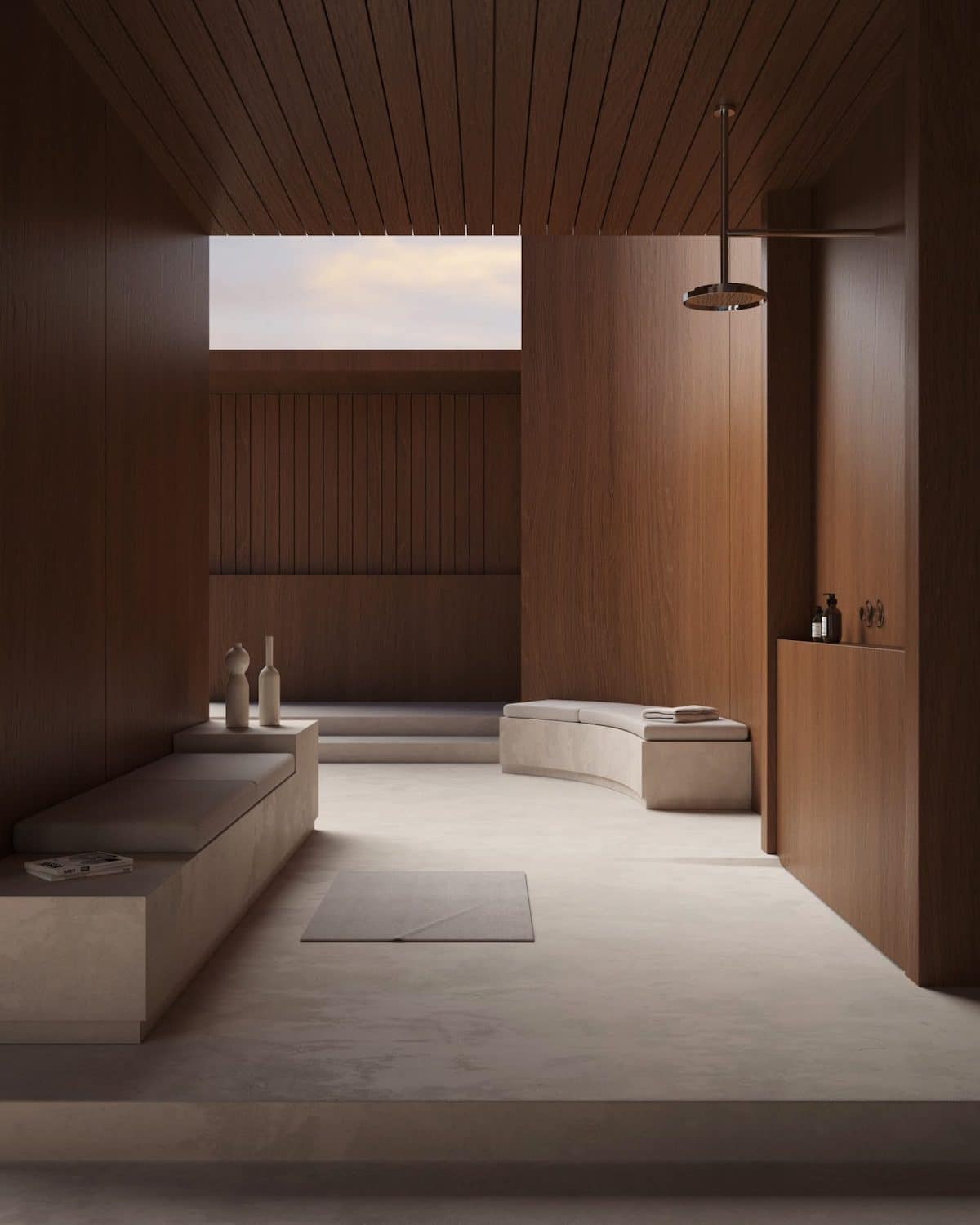 Wood-Detailed Room in Interior Rendering by Sébastien Baert