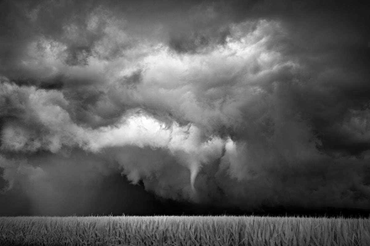 Black and White Tornado Vortex by Mitch Dobrowner
