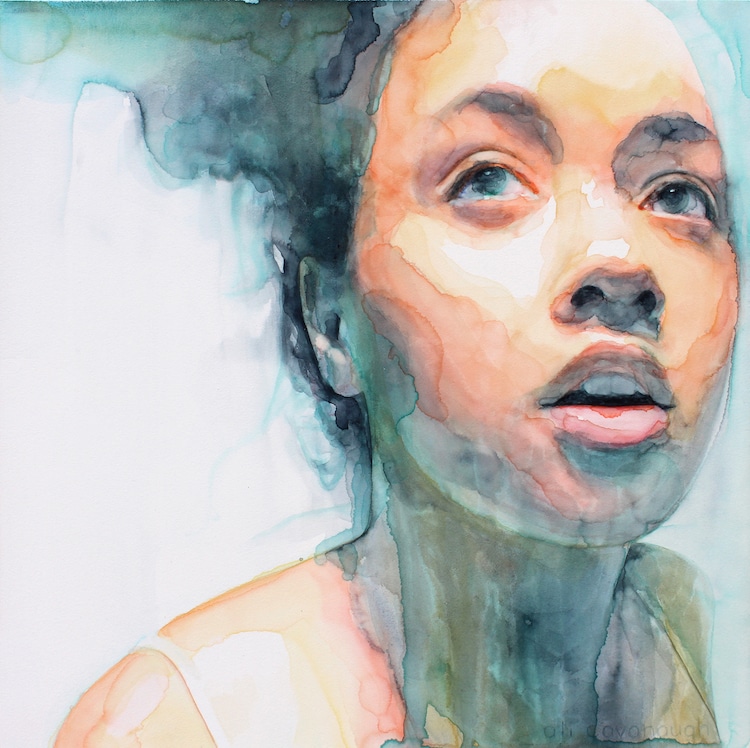 colorful watercolor portraits