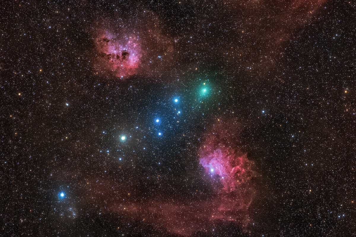 C/2020 M3 (ATLAS) and the Nebulae of Auriga