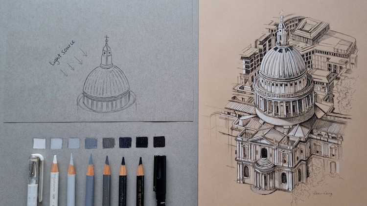 8 simple Steps to Draw interesting Streets and Buildings