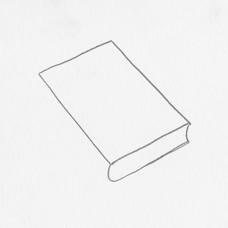 How to draw an open book with a pencil step-by-step drawing tutorial