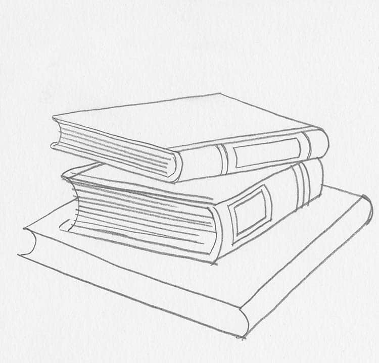 How to Draw a Stack of Books