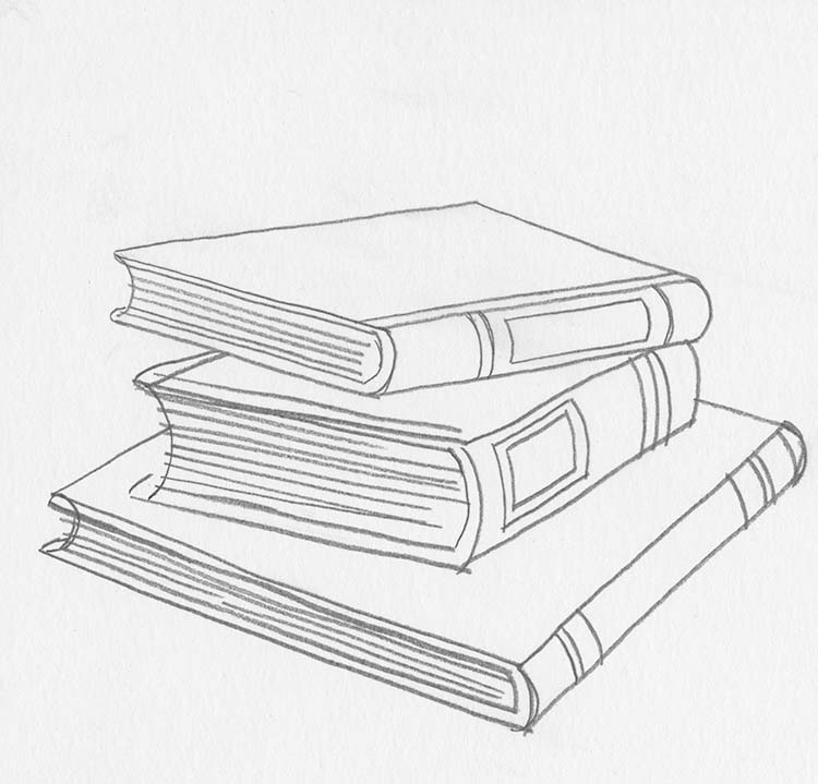 How to Draw a Stack of Books