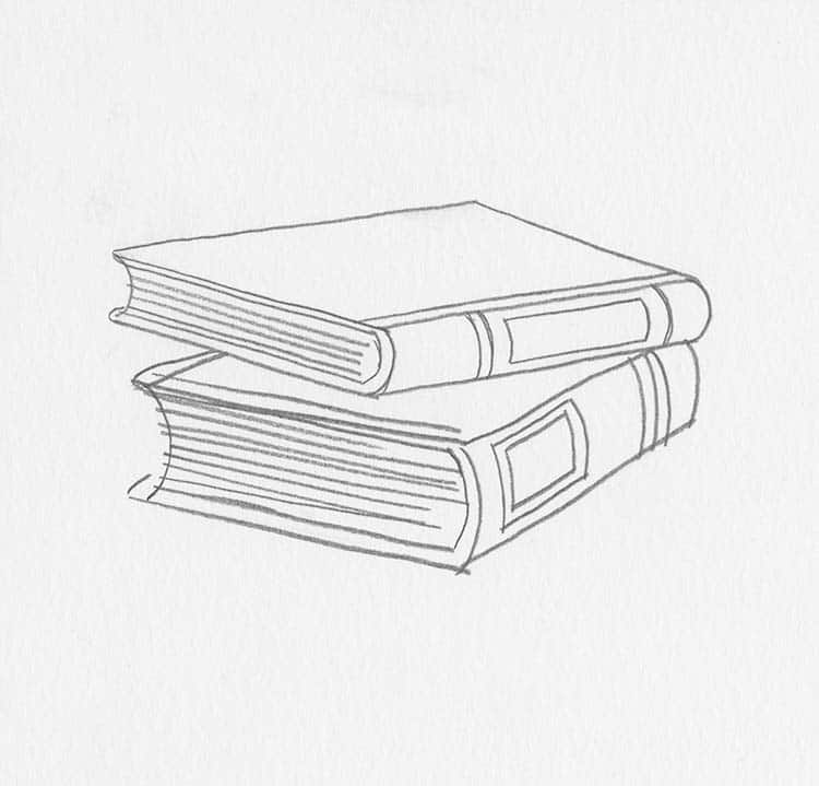 Learn How to Draw a Book and a Stack of Books Step by Step My Modern Met