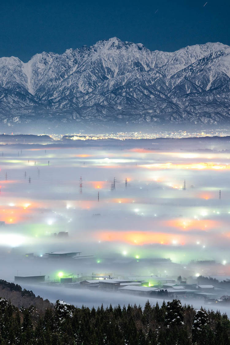 Mount Tate with Fog in the City Below