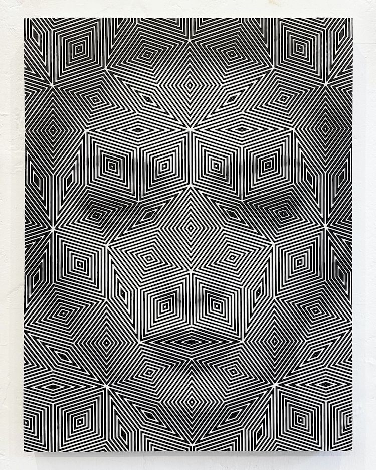 AI veidai slepiasi tankiai margintų Lee Wagstaff paveikslų viduje