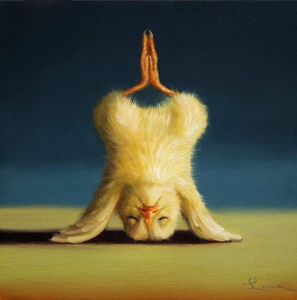Yoga Chick Paintings by Lucia Heffernan