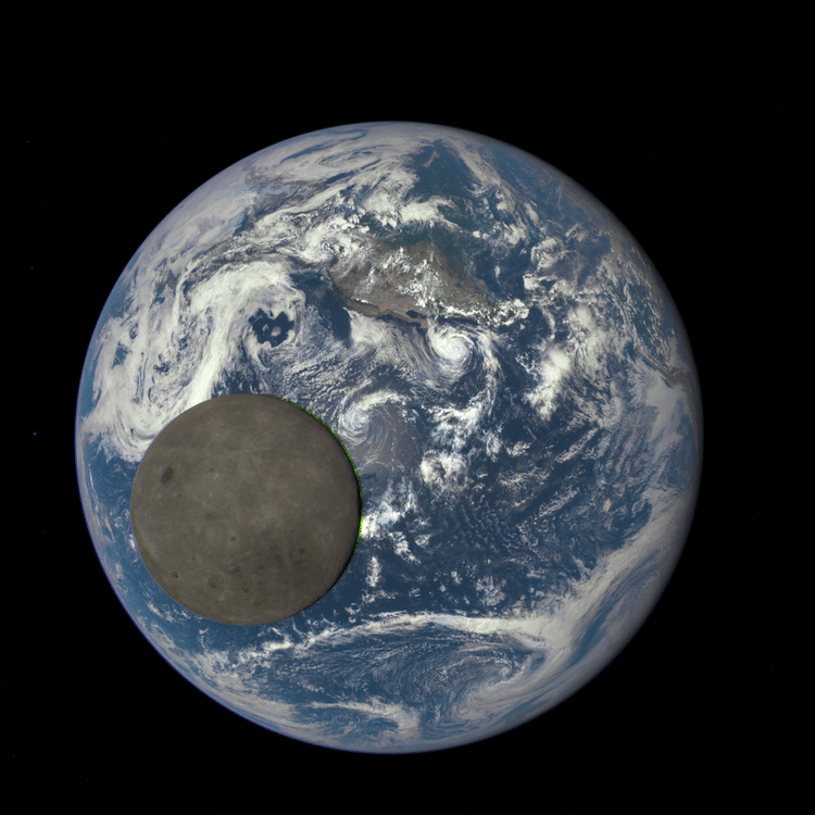 지구를 가로지르는 달