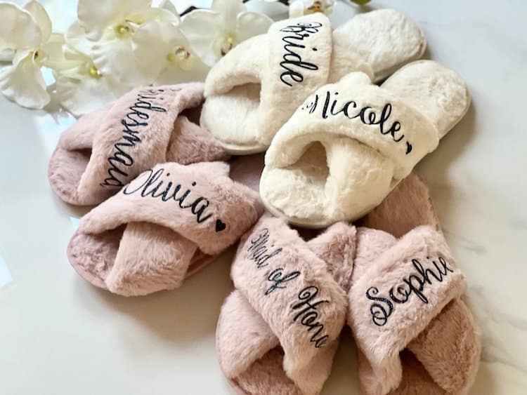 personalized fluffy slippers