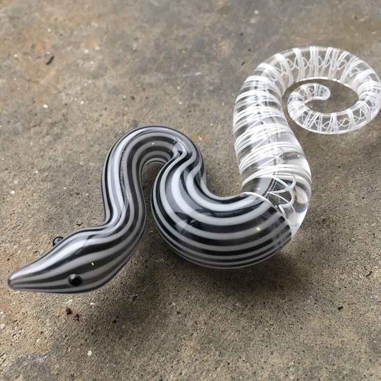 Miniature Glass Snake Figurines by Ryan Eicher