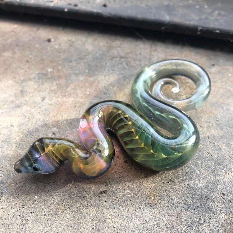 Miniature Glass Snake Figurines by Ryan Eicher
