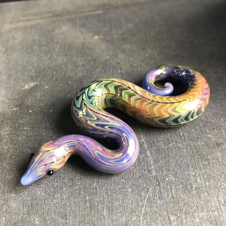 Miniature Glass Snake Figurines by Ryan Eicher