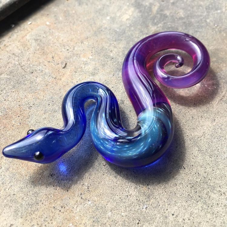 Miniature Glass Snake Figurines by Ryan Eicher