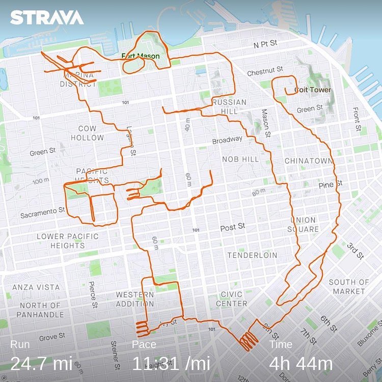 Runner Creates Street Art for Lunar New Year Using Strava App