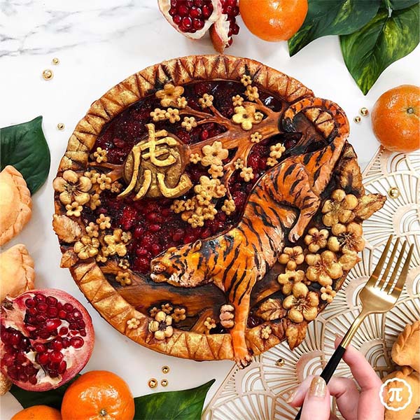 Delectable Pomegranate Pie Celebrates Lunar New Year and the Year of the Tiger