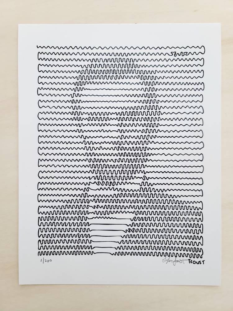 Retrato de Abraham Lincoln hecho con una línea continua por Tyler Foust