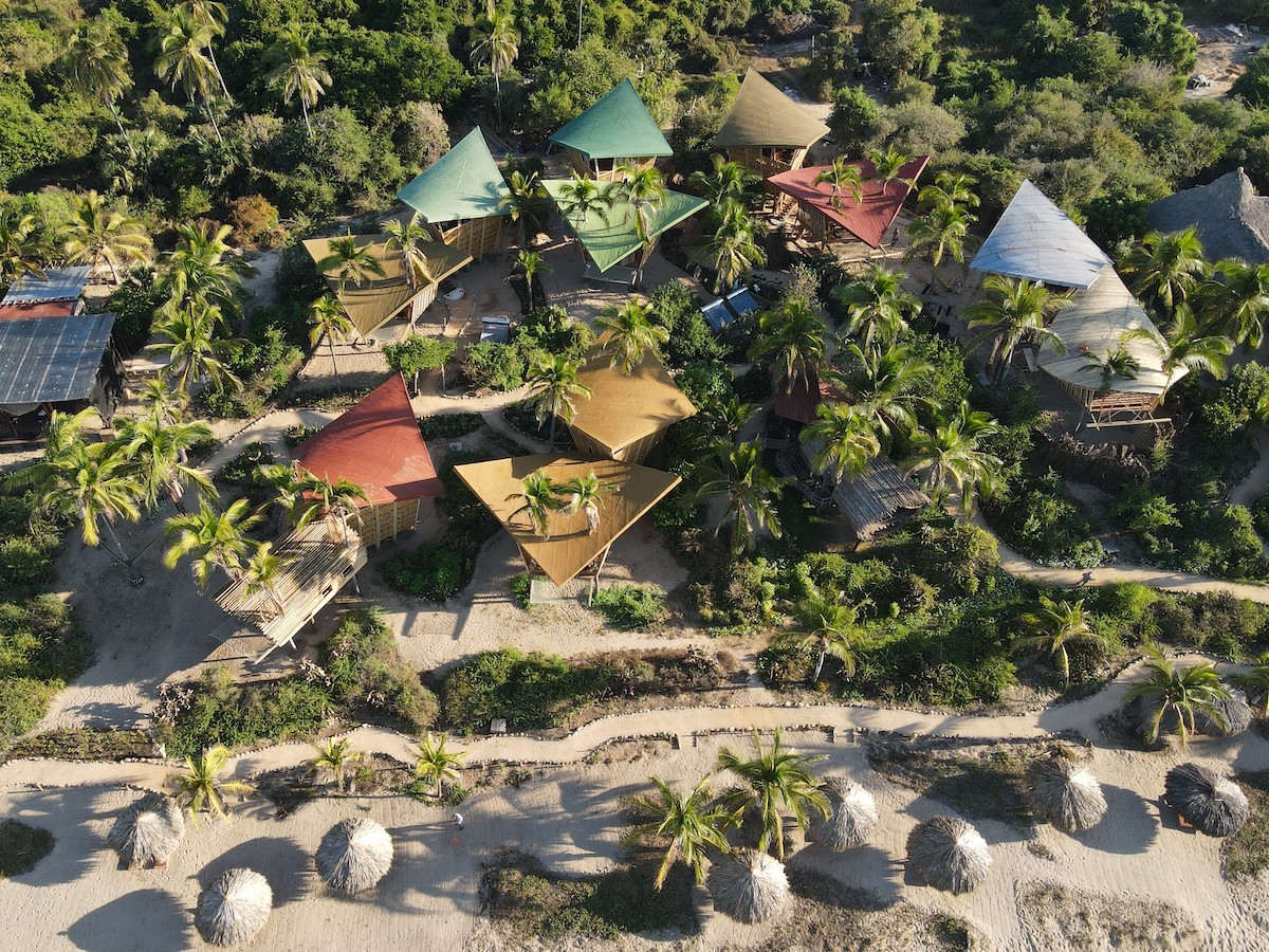 Aerial View of Bamboo Treehouses at Playa Viva by Atelier Nomadic