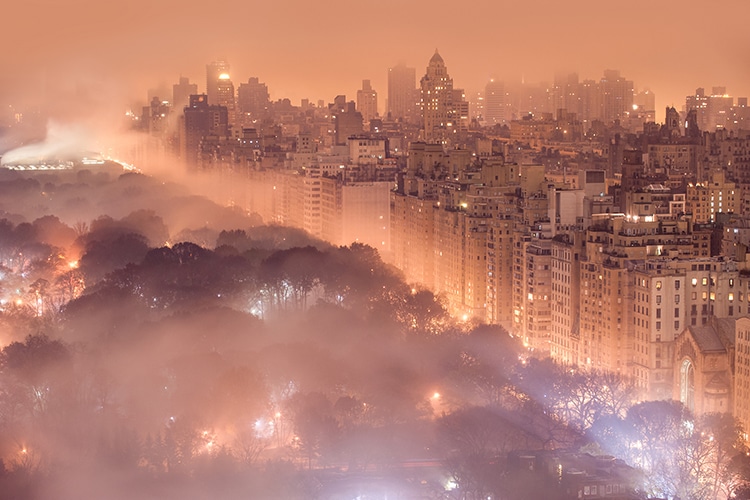 "Central Park on a Foggy Night, New York," Jim Richardson
