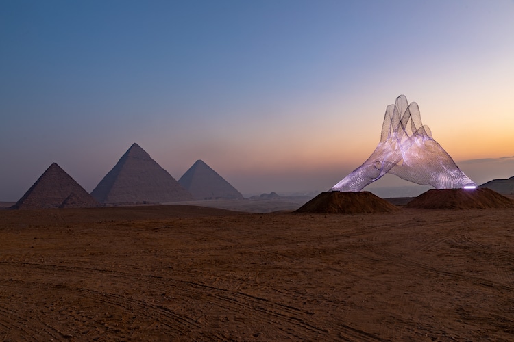 Lorenzo Quinn at the Great Pyramids
