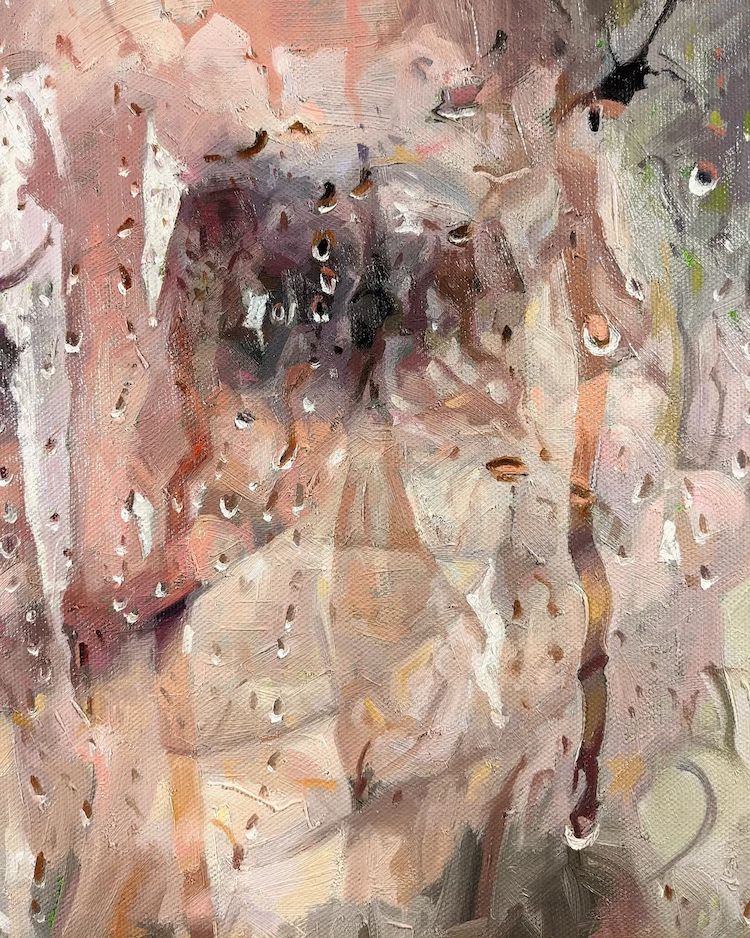 Peinture à l'huile d'une figure en détresse par Alyssa Monks