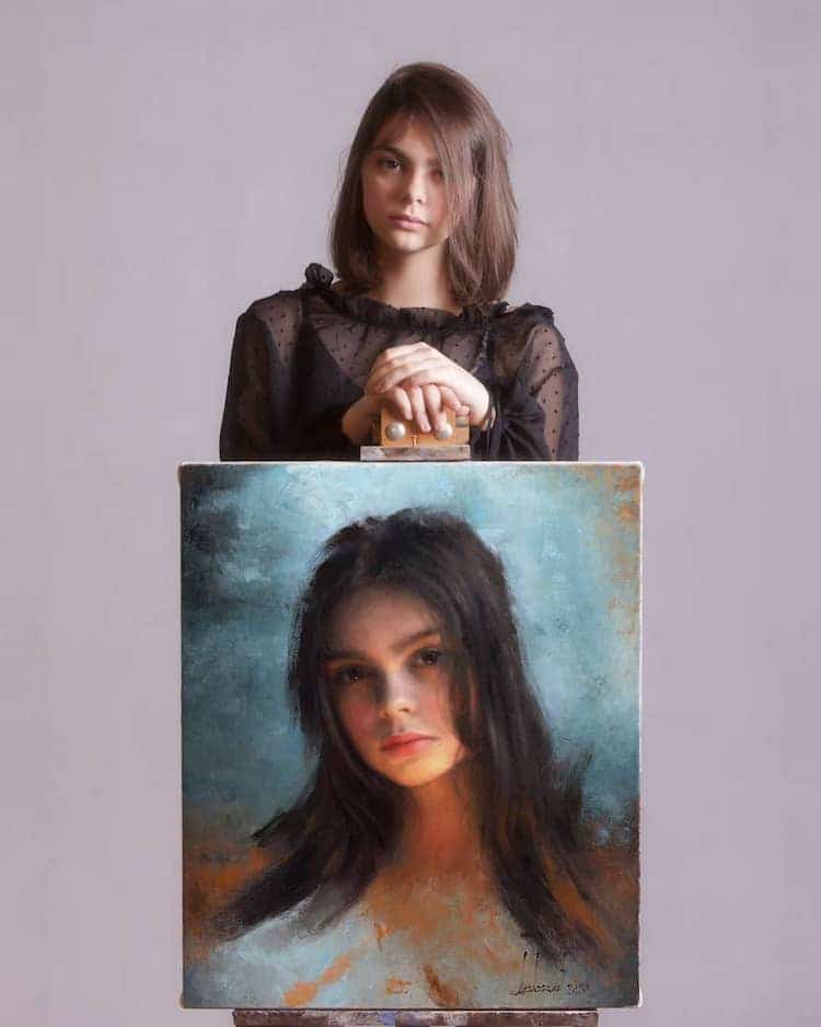 pinturas de retratos realistas al oleo por Damian Lechoszest