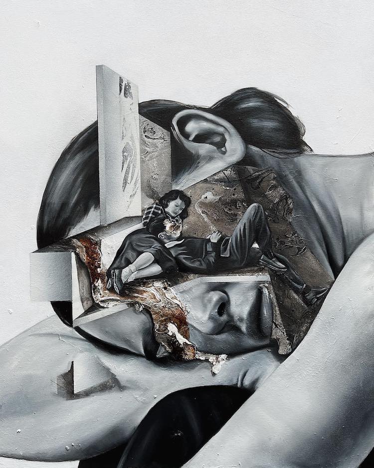 Surreal Portrait Painting by Irene Pérez