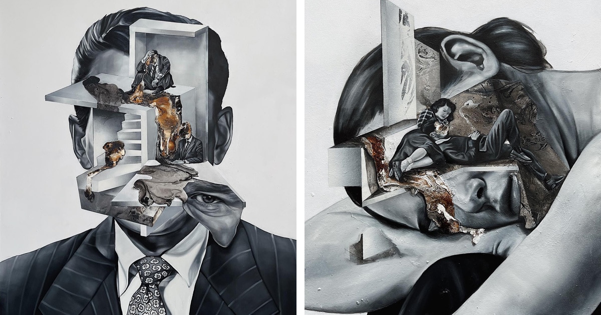 Surreal Portrait Paintings Visualize Subjects' Inner Turmoil