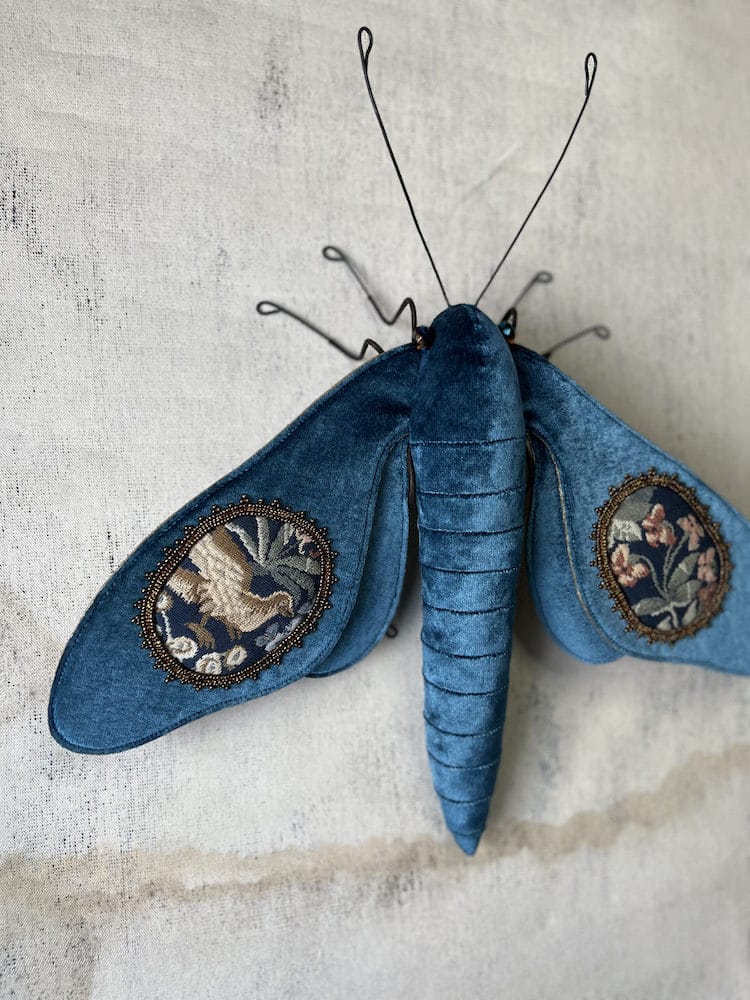 Embroidered Tapestry Moths by Larysa Bernhardt
