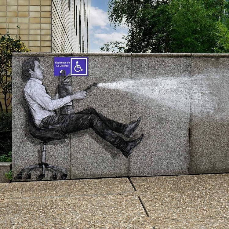 Affiche drôle d'art de rue par Levalet