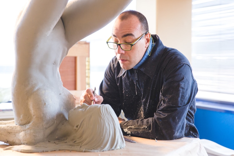 Sculptor Lorenzo Quinn at Work