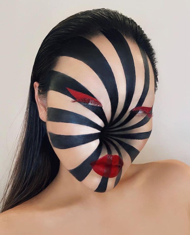 maquillaje de ilusión óptica por Mimi Choi