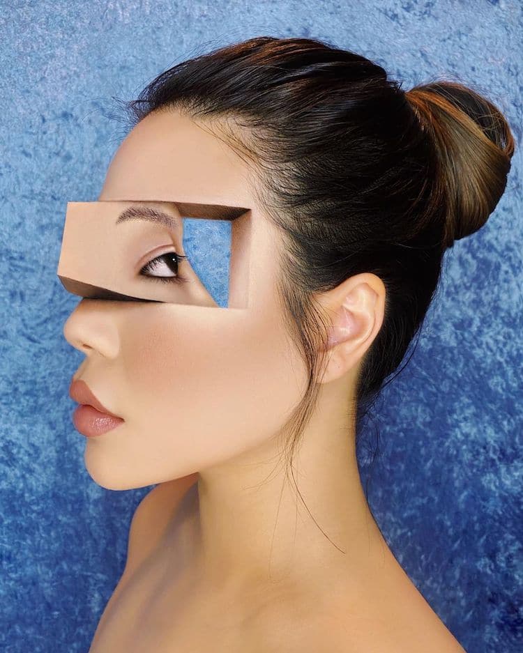 maquillaje de ilusión óptica por Mimi Choi