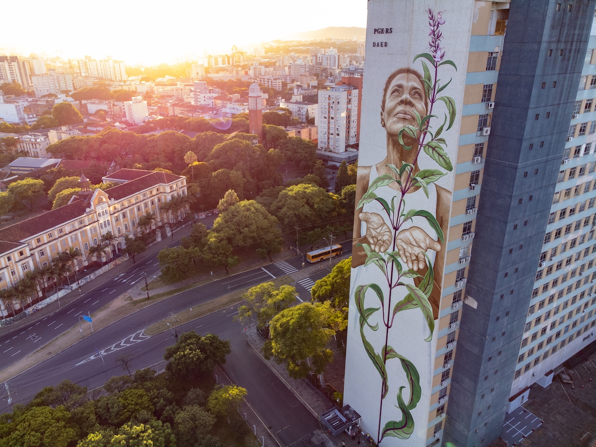 Mona Caron Mauro Neri Mural in Porto Alegre