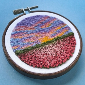 Embroidery Artist Paints Lush Landscapes Using Only a Needle + Thread