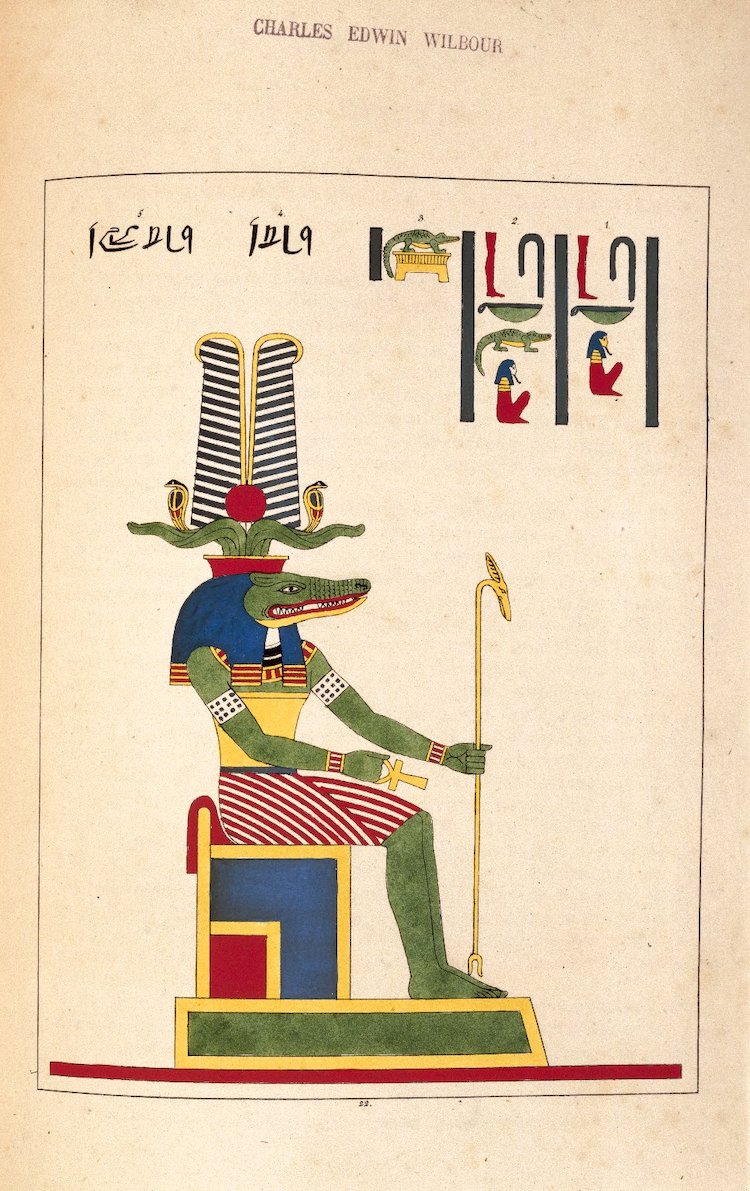 Illustration of Egyptian God Sobek