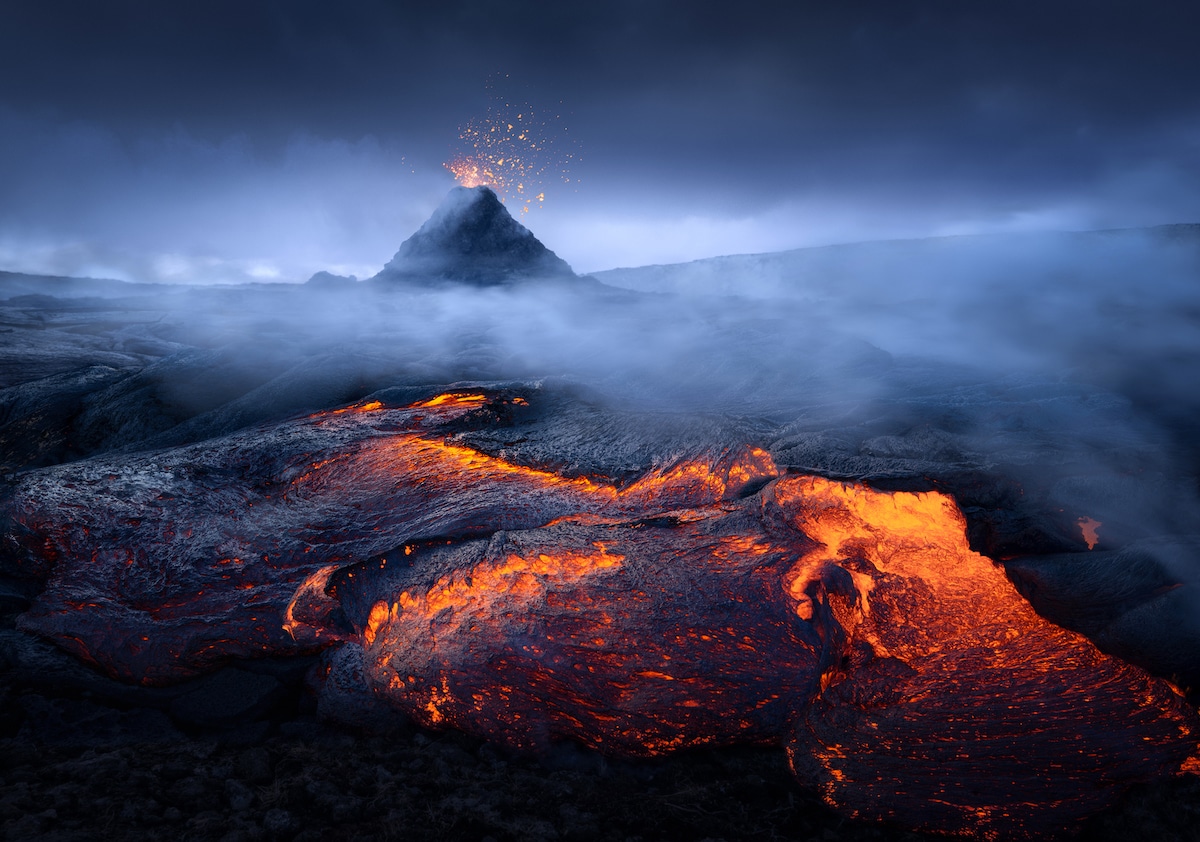 Lava at Fagradalsfjall in Iceland