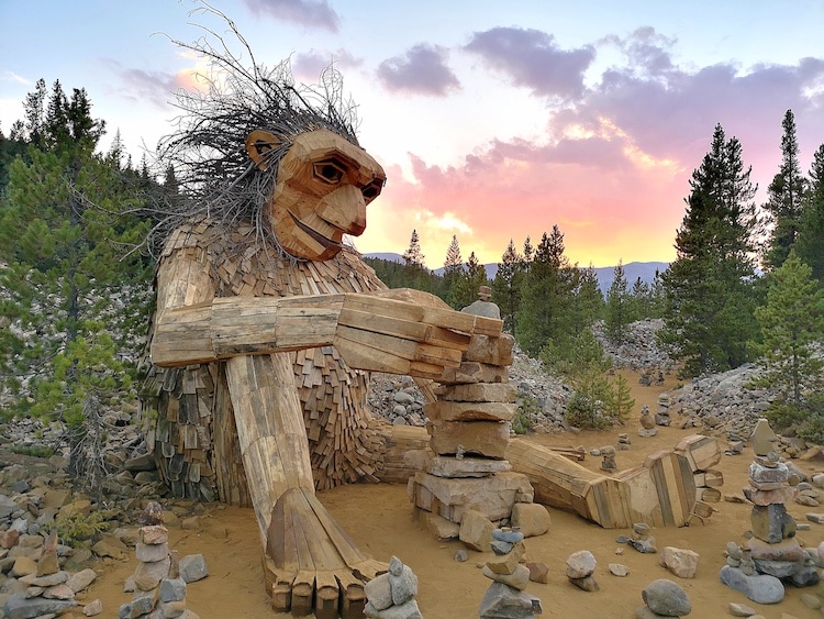 Giant Wooden Troll by Thomas Dambo