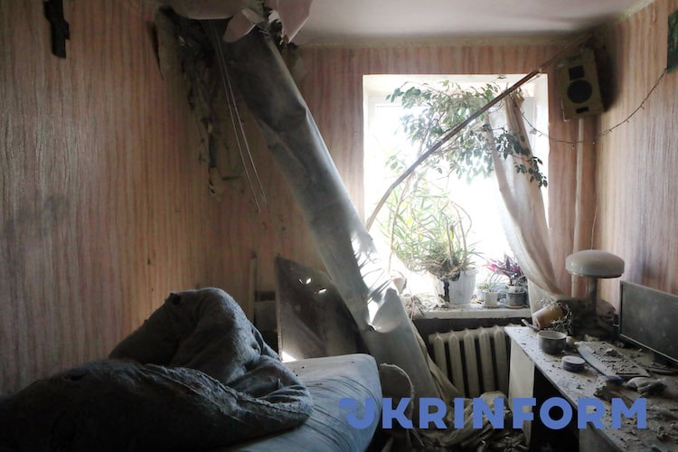 Apartment Ruined by Shelling in Ukraine