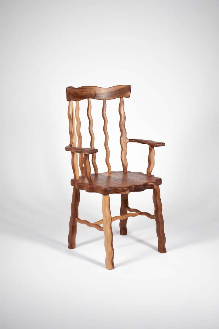 Squiggly Wooden Chair by Wilkinson & Rivera