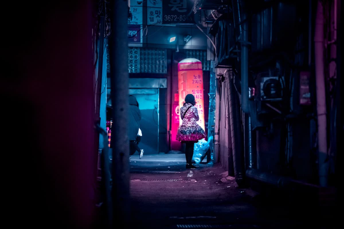 Woman in a Doorway in Seoul, South Korea