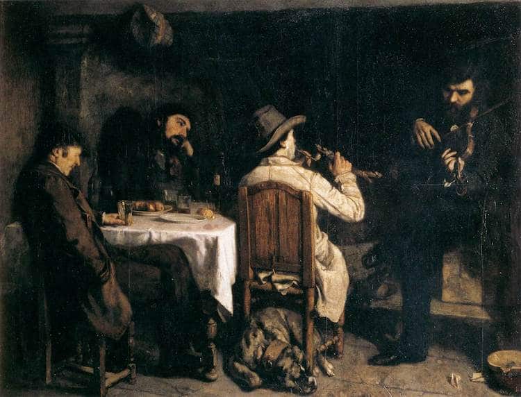 After dinner at Ornance by Gustave Courbet