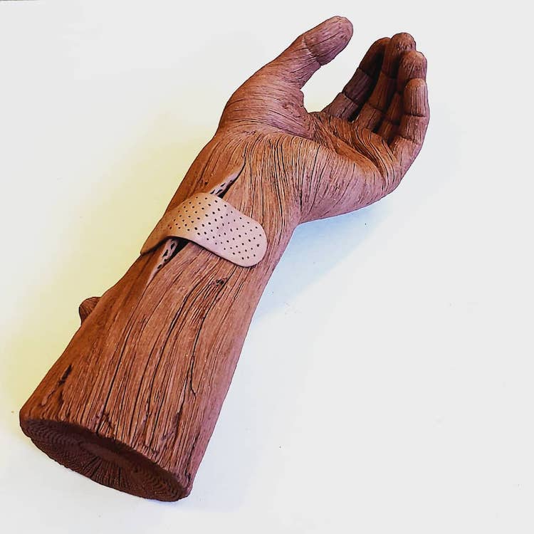 Ceramic Sculpture That Looks Like Wood by Christopher David White