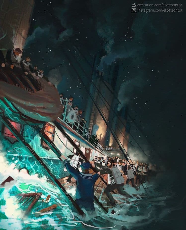 Titanic Paintings by Eliott Sontot